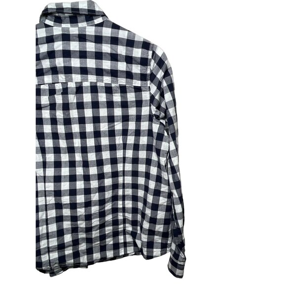 Crown and Ivy Top Women Button Up Shirt Preppy Checkered Blue Plaid Plus Size 0X - Picture 10 of 12